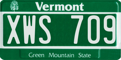 VT license plate XWS709