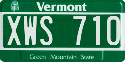 VT license plate XWS710