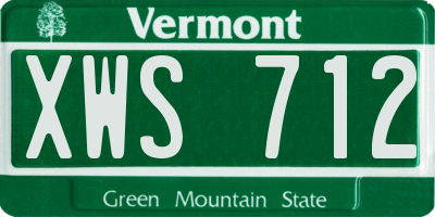 VT license plate XWS712