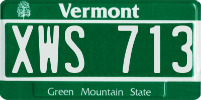 VT license plate XWS713