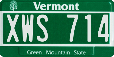 VT license plate XWS714