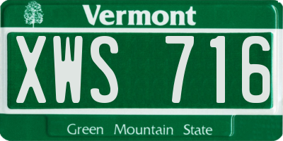 VT license plate XWS716