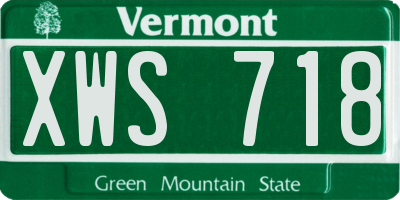 VT license plate XWS718