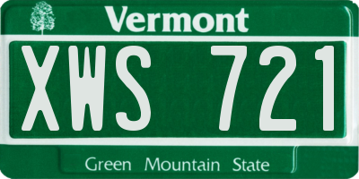 VT license plate XWS721