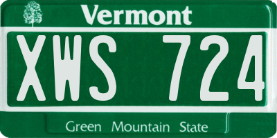 VT license plate XWS724