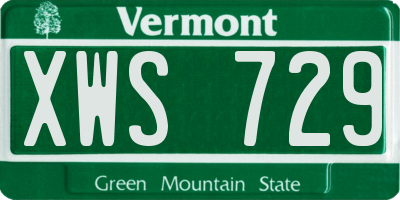 VT license plate XWS729