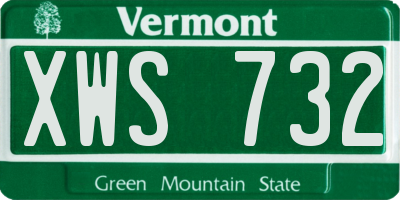 VT license plate XWS732