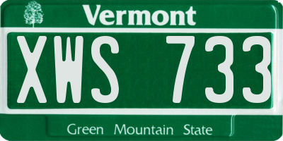 VT license plate XWS733