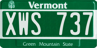 VT license plate XWS737