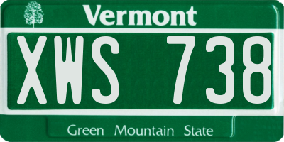 VT license plate XWS738