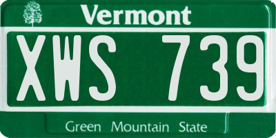VT license plate XWS739