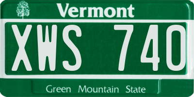VT license plate XWS740