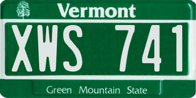 VT license plate XWS741