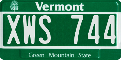 VT license plate XWS744