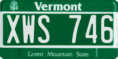 VT license plate XWS746