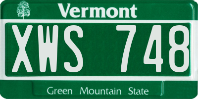 VT license plate XWS748