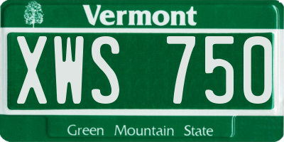VT license plate XWS750