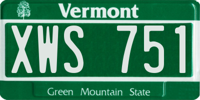 VT license plate XWS751