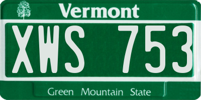 VT license plate XWS753