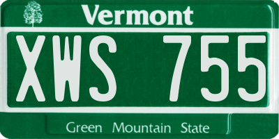 VT license plate XWS755
