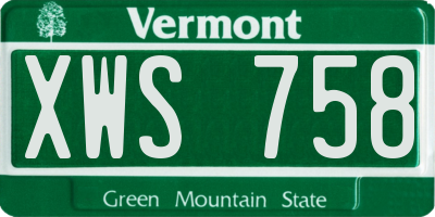 VT license plate XWS758