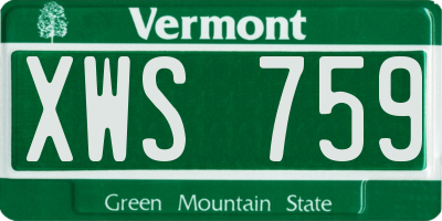 VT license plate XWS759