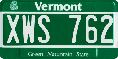 VT license plate XWS762