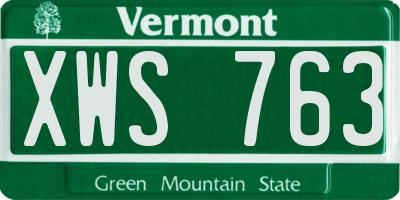 VT license plate XWS763