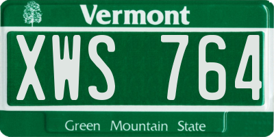 VT license plate XWS764