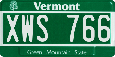 VT license plate XWS766