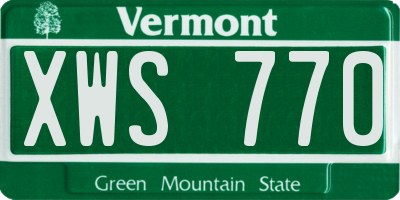 VT license plate XWS770