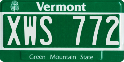 VT license plate XWS772