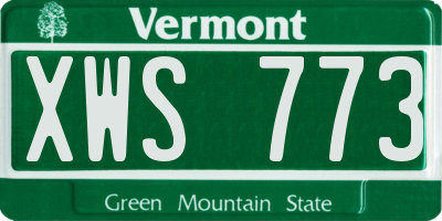 VT license plate XWS773