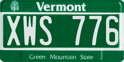VT license plate XWS776
