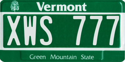 VT license plate XWS777