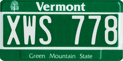 VT license plate XWS778