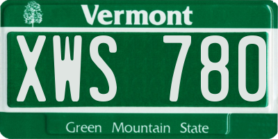 VT license plate XWS780