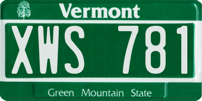 VT license plate XWS781