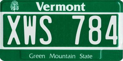 VT license plate XWS784