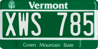 VT license plate XWS785