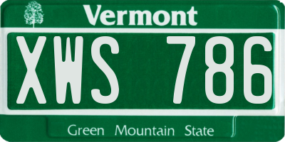 VT license plate XWS786