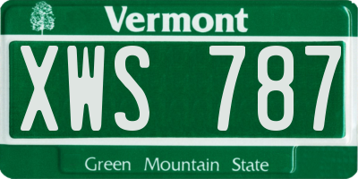 VT license plate XWS787