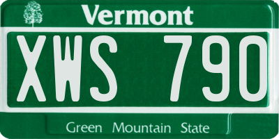 VT license plate XWS790