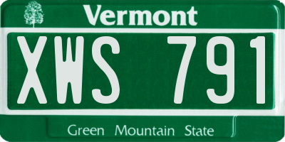 VT license plate XWS791