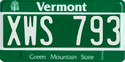 VT license plate XWS793
