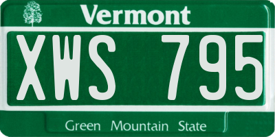 VT license plate XWS795