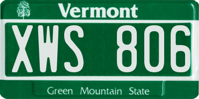 VT license plate XWS806
