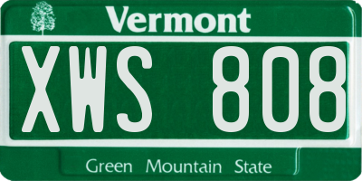 VT license plate XWS808