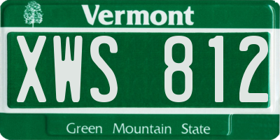 VT license plate XWS812