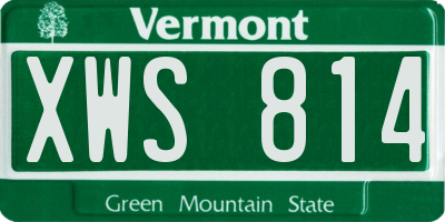 VT license plate XWS814